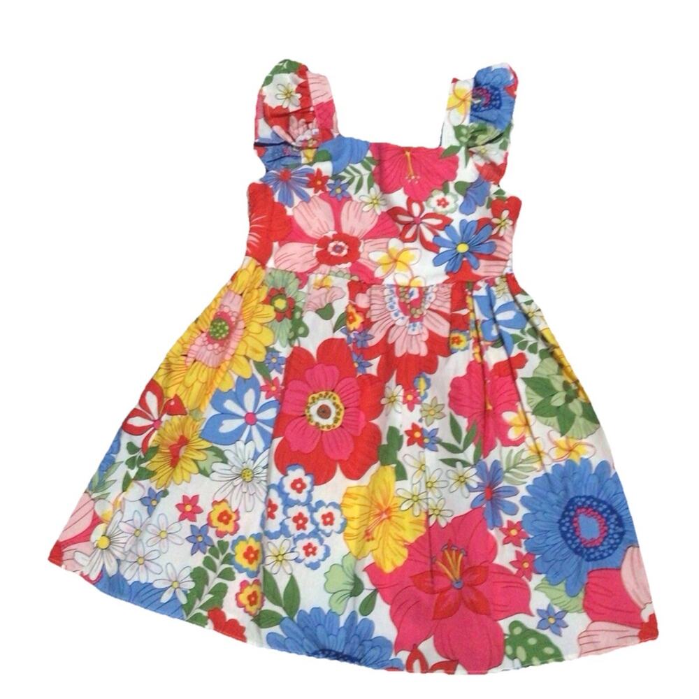 Counting Daisies Toddler Girls Easy Care Lightweight Woven Dress 4T